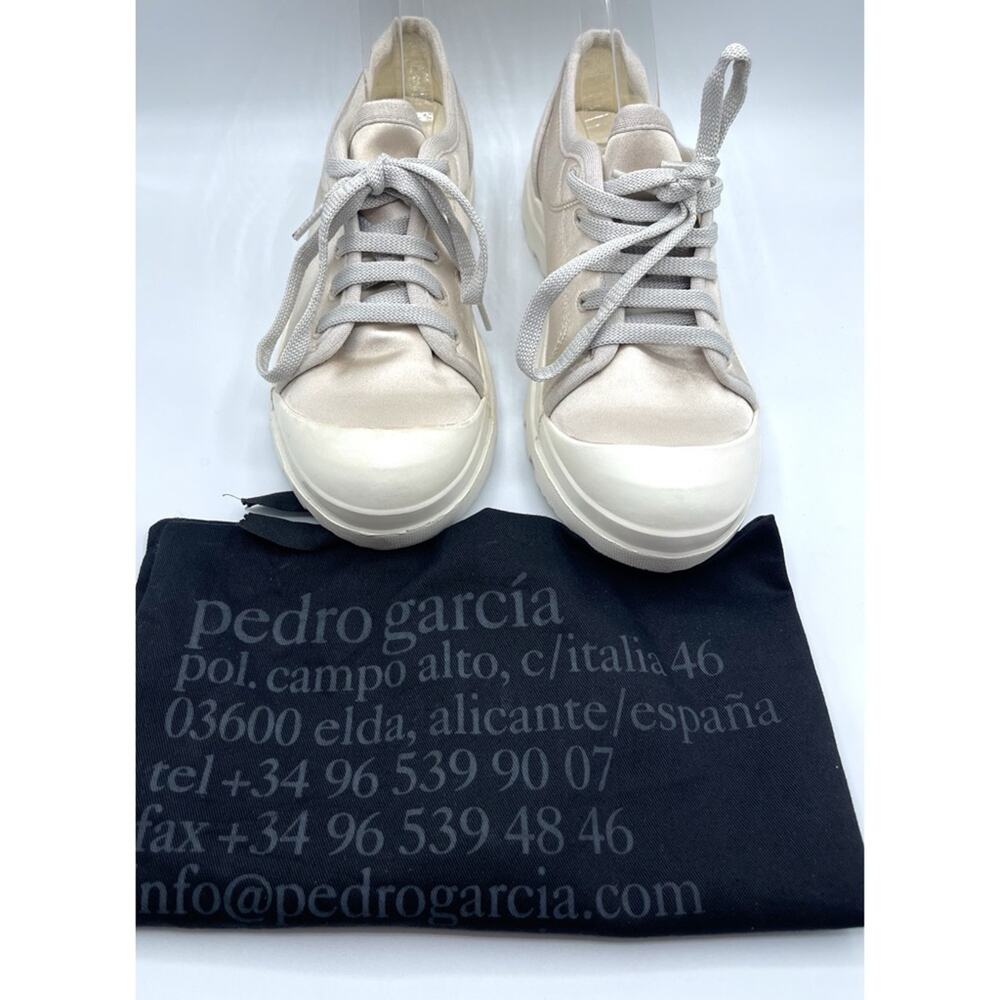 PEDRO GARCIA Valeria Vibram Sole Camel Satin Athletic Sneakers Size 37
